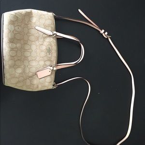 Beige & Pink Coach Purse